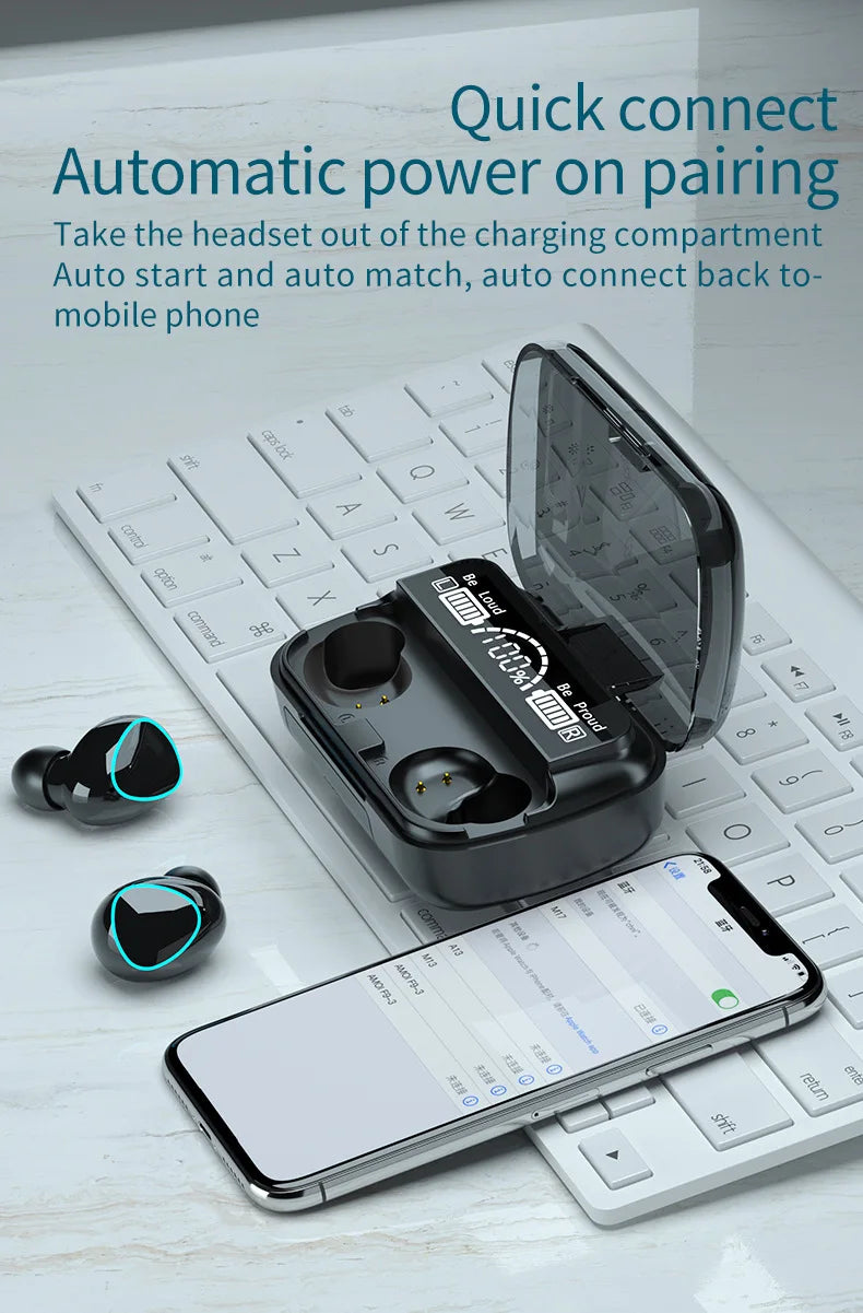 M10 Bluetooth 5.1 Wireless Earbuds | 9D Stereo Sound & Waterproof