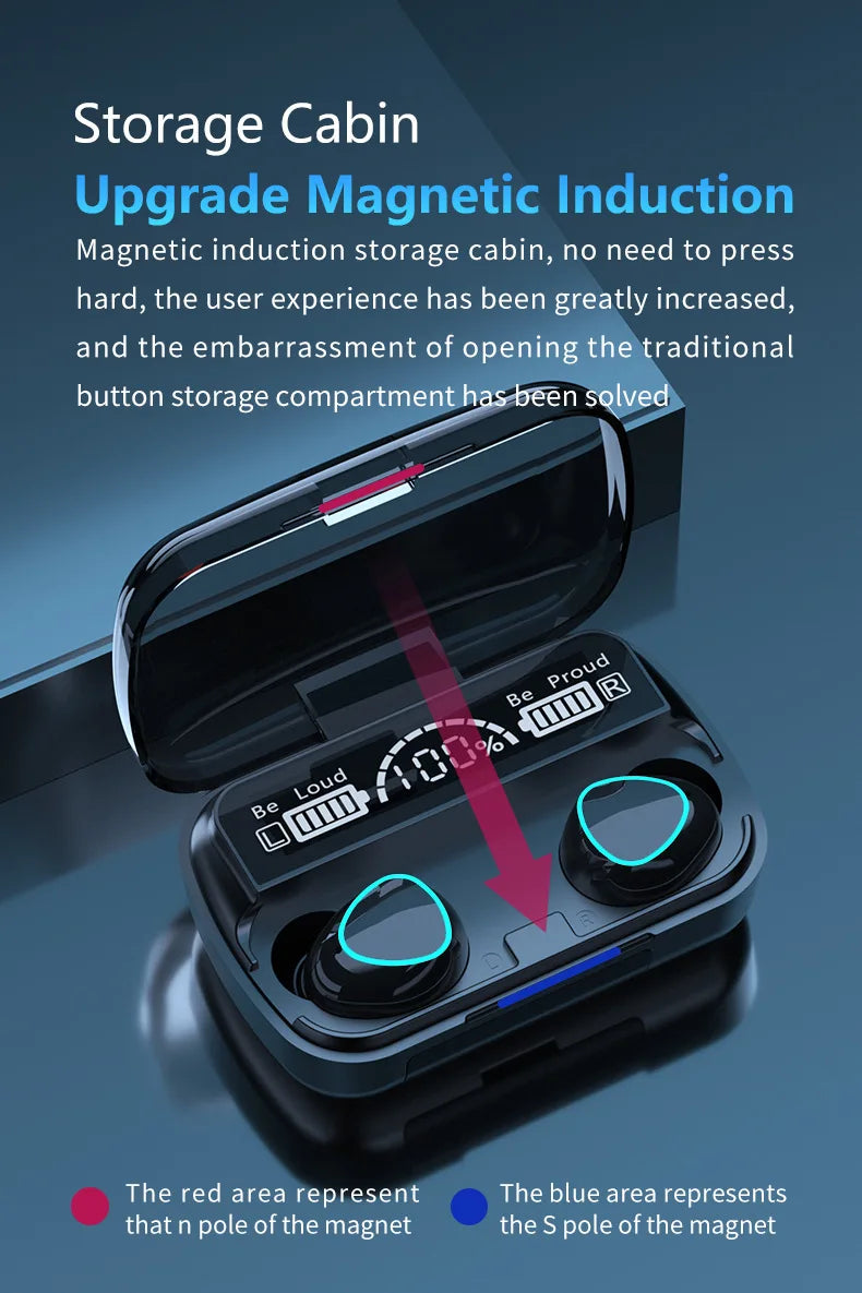 M10 Bluetooth 5.1 Wireless Earbuds | 9D Stereo Sound & Waterproof